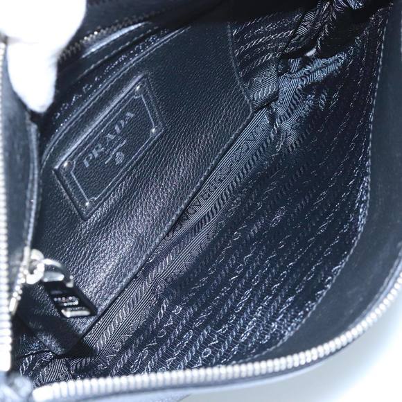 PRADA Clutch Bag Leather Black Auth ep7147 - Picture 10 of 16